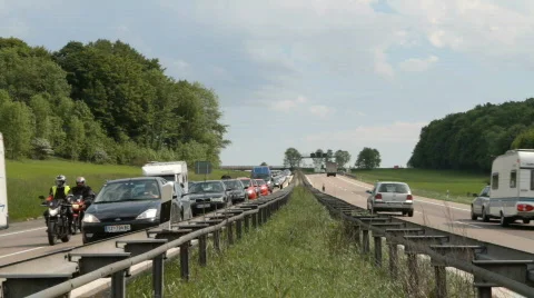 Traffic jam on Motorway Stock Footage