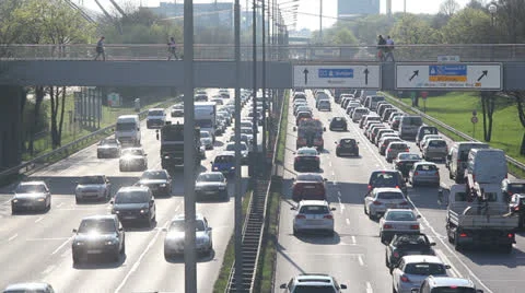 Traffic jam in Munich, Germany Stock Footage 23880295