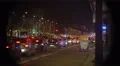 Traffic jam in night city, festive Christmas illumination decorating street 4k or 4k+ Resolution