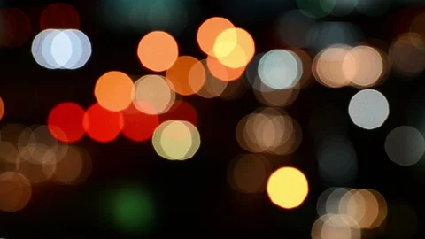 Traffic jam at night with defocused light . Stock Footage 125170500