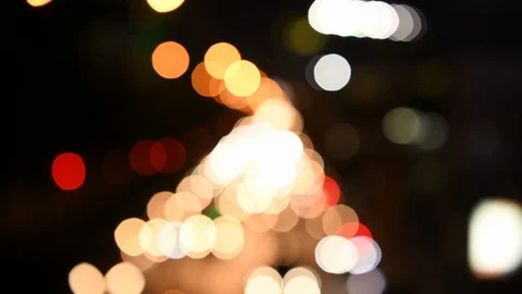 Traffic jam at night with defocused light . Stock Footage 126425203