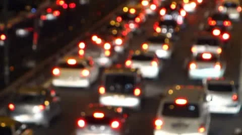 Traffic Jam, Out of Focus Video stock 21453226