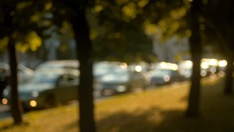 Traffic jam out of focus. Stock Footage 112723463