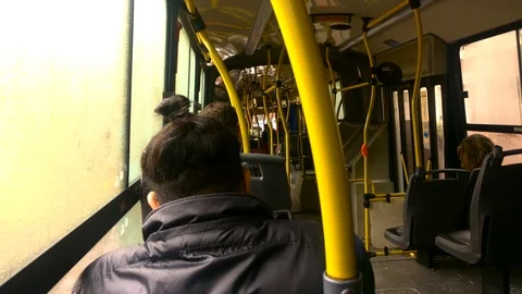 Traffic Jam on Public Bus Stock Footage 108342452