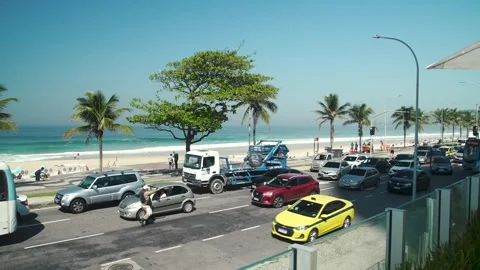 Traffic Jam in Rio de Janeiro Stock Footage 262824538