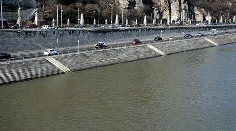 Traffic Jam at riverside Stock Footage 10844590