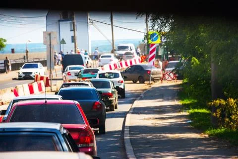 Traffic jam on the road Stock-Fotos