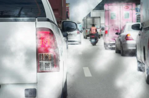 Traffic jam on the road Stock Photos