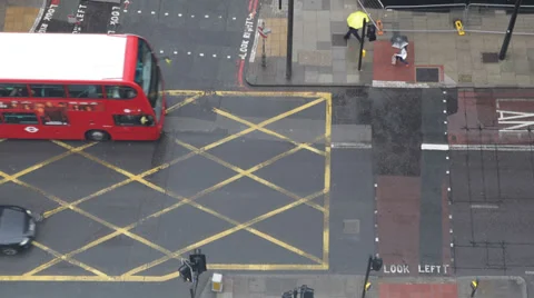Traffic Jam Rush Hour Commuters Commuting London UK Busy Street Crowded Road Car Stock Footage