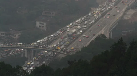 Traffic jam in rush hour Stock Footage 39348615