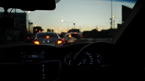 Traffic jam in rush hour Stock Footage 99342369