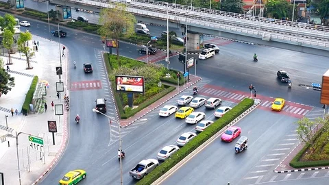 Traffic jam in Samyan district during rush hour Stock-Footage 121676701
