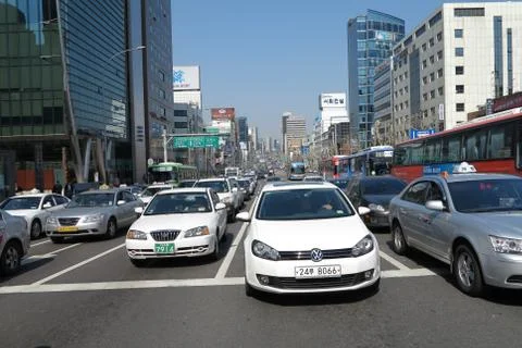 Traffic Jam in Seoul Stock Photos