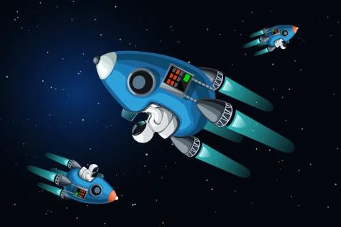 Traffic jam in space Stock Illustration