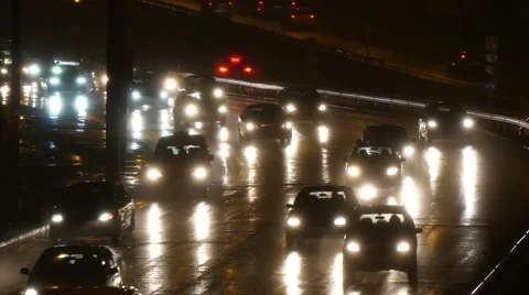 Traffic jam on the sreets of Budapest at night Stock Footage 44600865