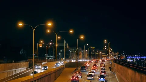 Traffic Jam on the streets of Warsaw. Vidéo 100128669