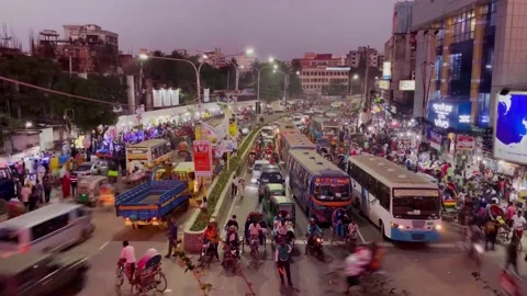 Traffic jam time laps  . vehicle and traffic full of road in night  . Stock Footage 166598585