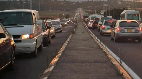 Traffic jam time lapse 2D and 3D stereoscopic Stock Footage