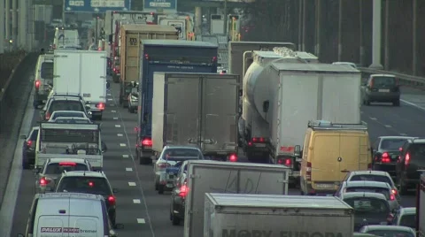 Traffic jam timelapse Brussels Stock Footage 612593