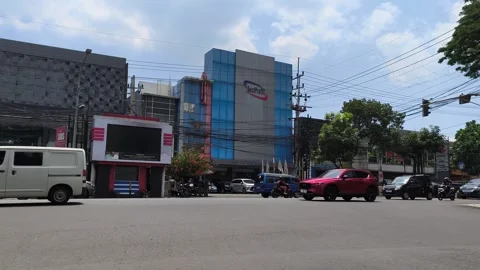 Traffic jam at a traffic light intersection. East Java - September 22, 2025 Stock Footage 321064291