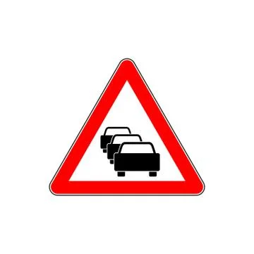 Traffic jam. Vector road sign Stock Illustration