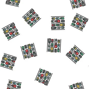 Traffic jam vector seamless pattern Stock Illustration