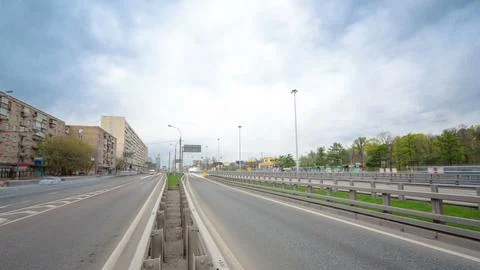 Traffic jams of roadside, transportation motion in a big city. Rush hour tr.. Stock Photos