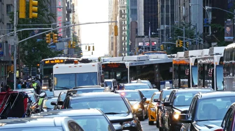 Traffic jams on the streets of New York Stock Footage