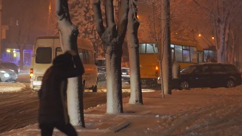 Traffic jams_winter Stock Footage 124743364