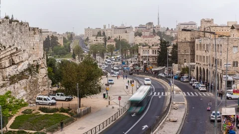 Traffic in Jerusalem Video stock 87246877