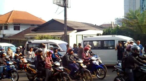 Traffic Jump in Jakarta Stock Footage 10722129