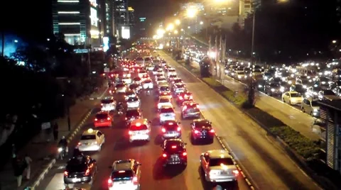 Traffic Jump in The Night Stock-Footage 8506380