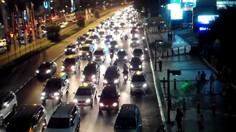 Traffic Jump in The Night Stock Footage 8507992