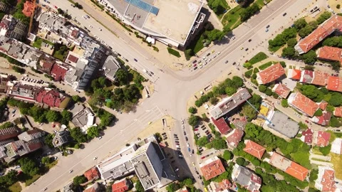 Traffic Junction Central Area Slow Rise Top Down Sofia Bulgaria Still Life Shot Stock Footage 274135742