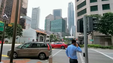 Traffic junction in City Stock Footage 157632766