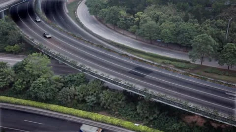 Traffic on junction in the morning Video stock 8931340