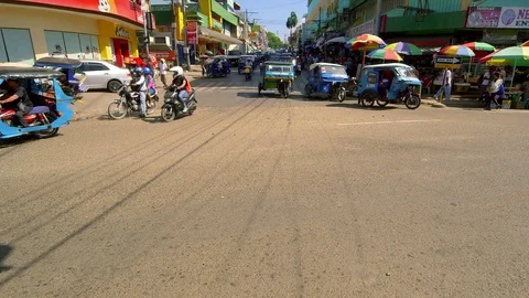 TRAFFIC JUNCTION PUERTO PRINCESA PHILIPPINES ASIA Stock Footage 76660859