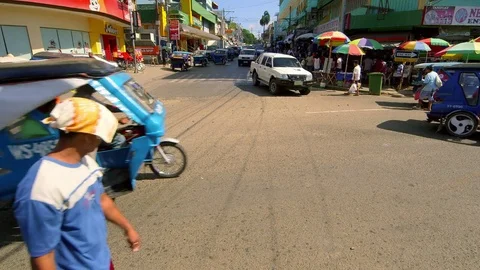 TRAFFIC JUNCTION PUERTO PRINCESA PHILIPPINES ASIA Stock Footage 76661892