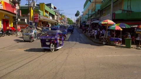 TRAFFIC JUNCTION PUERTO PRINCESA PHILIPPINES ASIA Stock Footage
