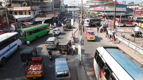 Traffic in Kerala Stock Footage 6900258