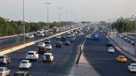 Traffic in Kuwait City Stock Footage 45486017