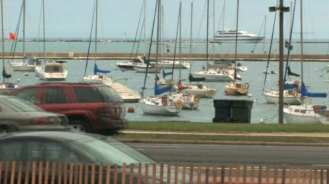 Traffic by Lake Stock Footage 475212