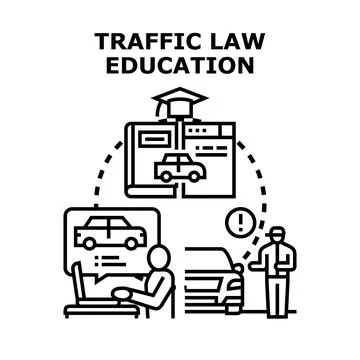 Traffic law education program driving school learning process イラスト素材