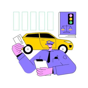 Traffic laws abstract concept vector illustration. Stock Illustration
