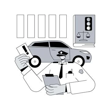 Traffic laws abstract concept vector illustration. Stock Illustration