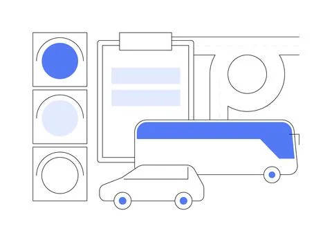 Traffic laws abstract concept vector illustration. Illustrazione stock