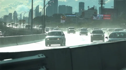 Traffic leaving the city Stock Footage 118580592