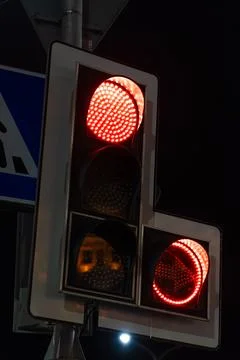 Traffic light with an additional section turn right. Red traffic light Stock Photos