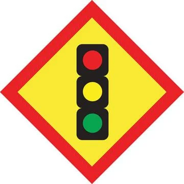 Traffic Light Ahead Sign Stock Illustration
