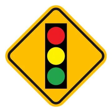 Traffic Light ahead sign vector. Stock Illustration